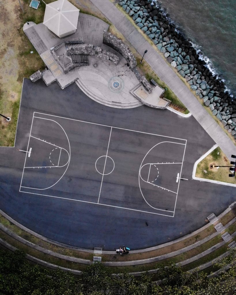 Basketball court near Sutton beach