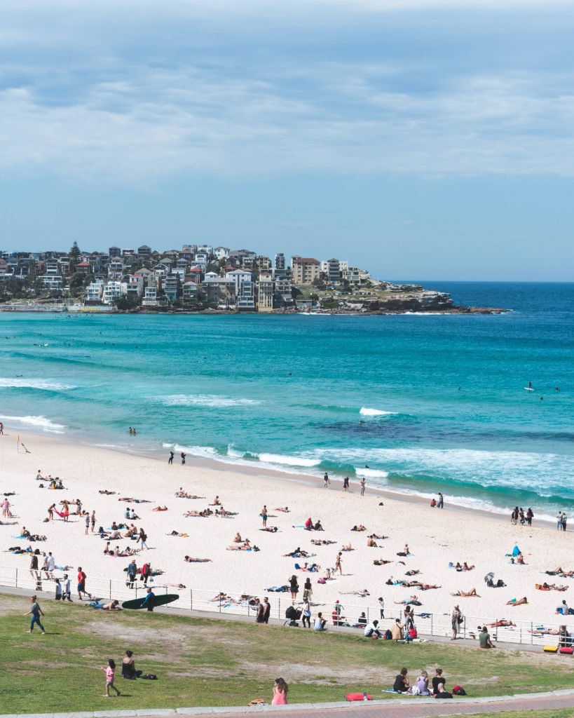 Beach goers at Bondi